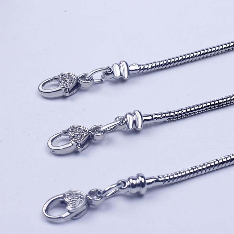 Wholesale White Plated K Snake Bone Love Lobster Buckle Bracelet